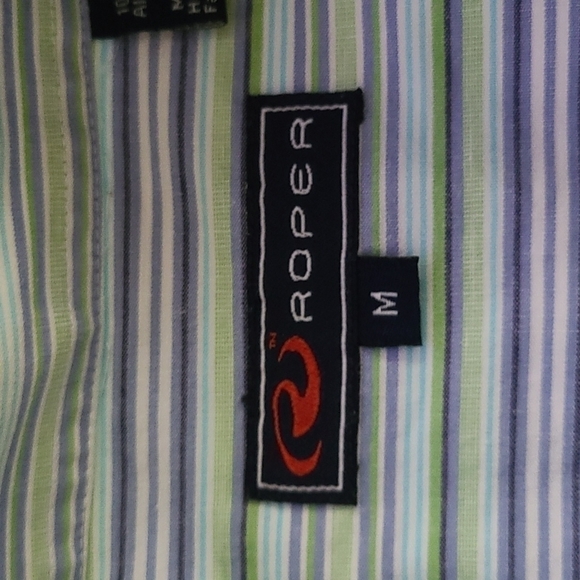 Roper Green & Blue Stripes Button Down Shirt - Picture 6 of 9